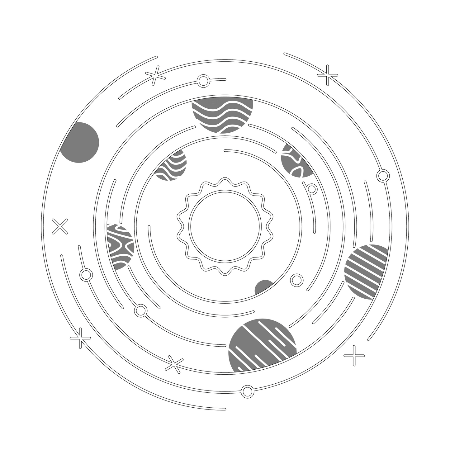 Child Name Sign - Round - Solar System Theme