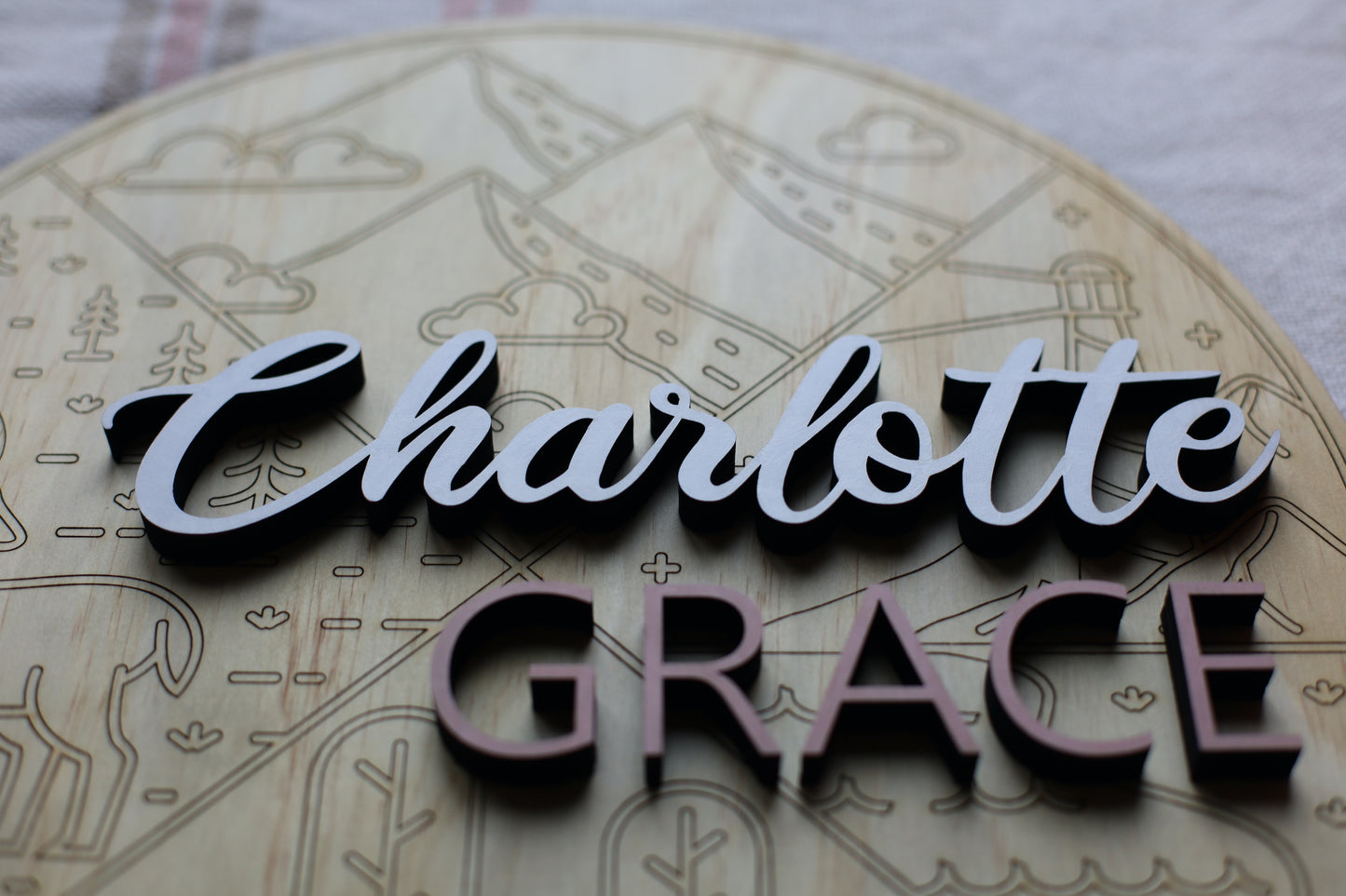 Child Name Sign - Round - Nature Theme
