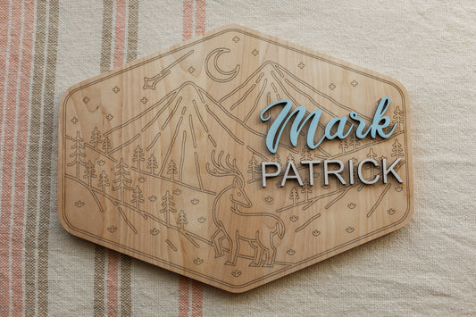 Child Name Sign - Polygon - Nature Theme