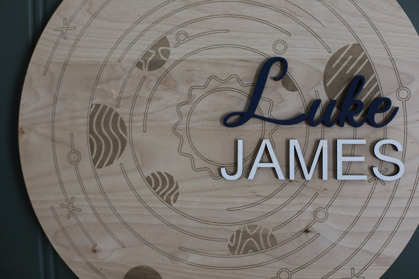 Child Name Sign - Round - Solar System Theme
